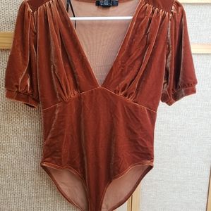 Burnt Orange Velvet One Piece M